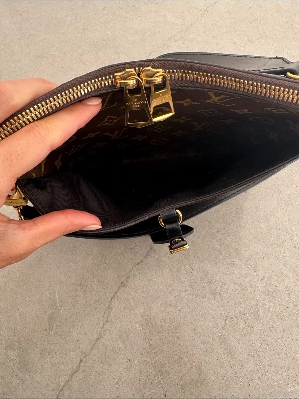 Louis Vuitton Odeon PM Monogram Canvas Shoulder Bag with Black Trim